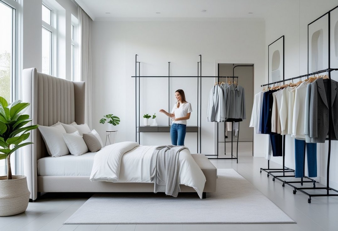 Saadan skaber du et stilfuldt sovevaerelse med tojstativer og senge med hoj gavl